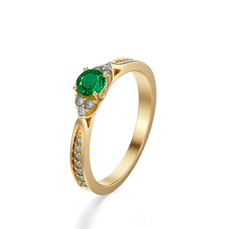 Pierścionek z szmaragdem i brylantami AJPZ_084